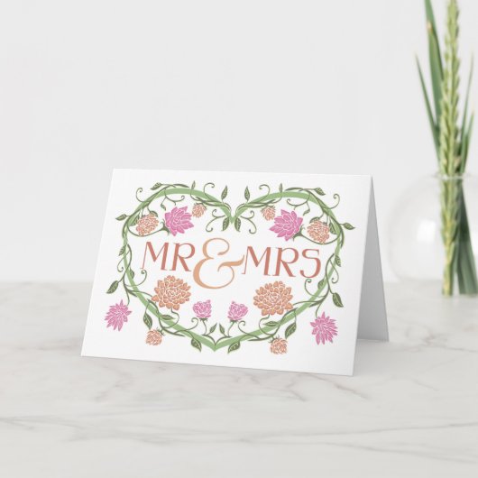 Carte M. et Mme Mariage Card Félicitations aux jeunes ma (Devant)