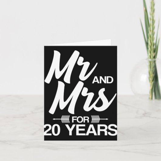 Carte M. Et Mme Pour 20 ans 20e anniversaire Mariage (Devant)