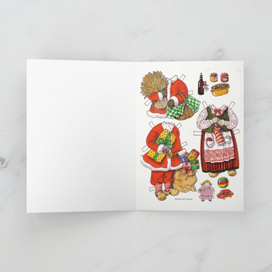 Carte M. et Mme Santa Claus 🤶 Poupées en papier avec vê (Intérieur)