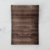 Carte M. & M. Rustic & Romantic Mariage (Intérieur)