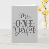 Carte M. Onederful Boy 1er anniversaire (Fleur jaune)