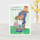 Carte M. Rabbit Father's Day Card pour Grandfather (Fleur jaune)