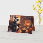 Carte M. Skunk se prépare pour la salutation d'Halloween (Fleur jaune)