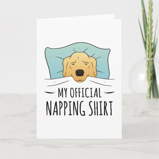 Carte Ma chemise de sieste officielle avec chien couchan (Devant)