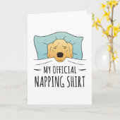 Carte Ma chemise de sieste officielle avec chien couchan (Fleur jaune)