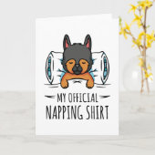 Carte Ma chemise de sieste officielle avec chien couchan (Fleur jaune)