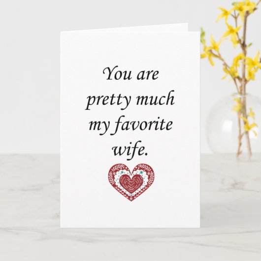 Carte Ma femme préférée Valentine (Fleur jaune)