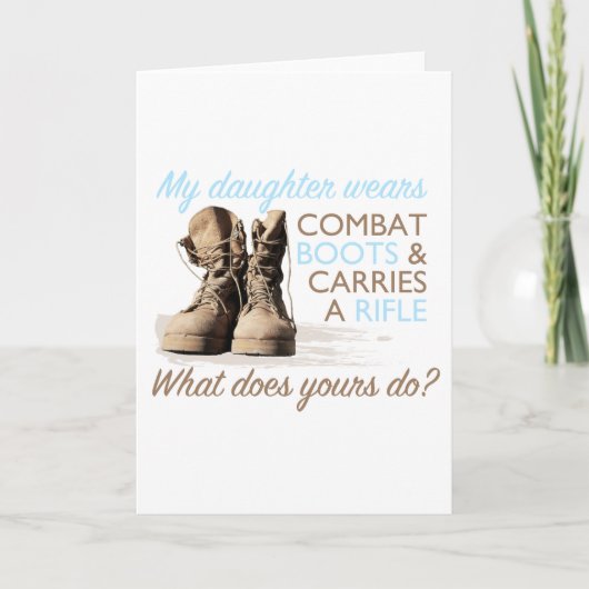 Carte Ma fille porte des bottes de combat (Devant)