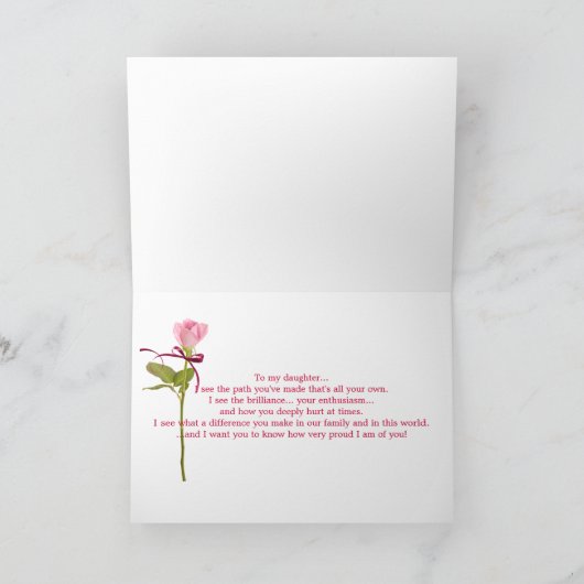 Carte Ma Fille...une maman (Intérieur)