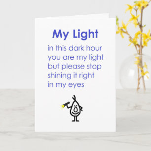 Carte Ma Lumière, Un Poème Drôle Pour Un Bon Ami