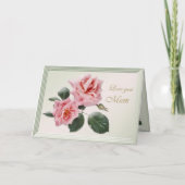 Carte Ma mère avec des roses roses (Devant)