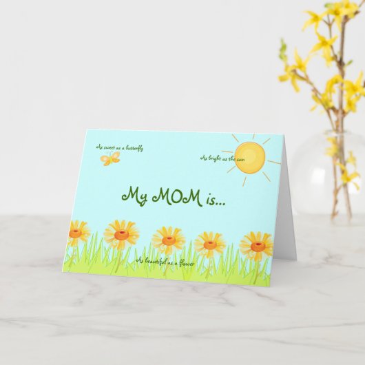 Carte Ma mère est (Fleur jaune)