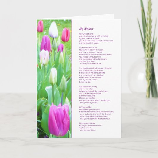 Carte Ma mère, mon meilleur ami (Devant)