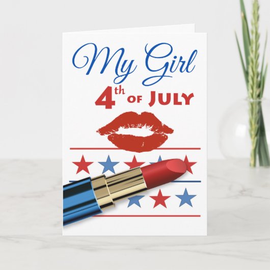 Carte Ma petite amie 4 juillet Lipstick Card (Devant)