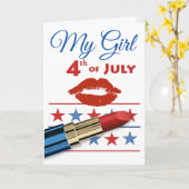 Carte Ma petite amie 4 juillet Lipstick Card (Fleur jaune)