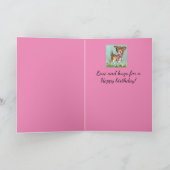 Carte Ma petite-fille Vintage bébé Cerf Anniversaire (Intérieur)