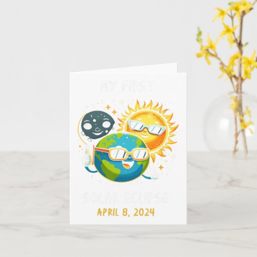 Carte Ma première éclipse solaire totale 8 avril 2024 To (Fleur jaune)