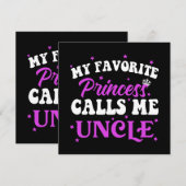Carte Ma Princesse Préférée M'appelle Oncle (Devant / Derrière)