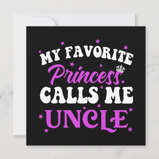 Carte Ma Princesse Préférée M'appelle Oncle (Devant)