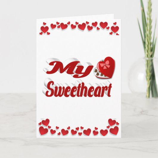 Carte Ma Saint-Valentin cœurs rouges  (Devant)