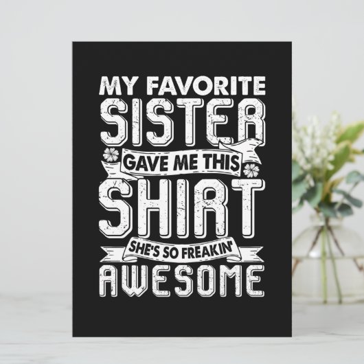Carte Ma sœur préférée m'a donné ce maillot frère enfant (Debout devant)