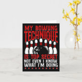 Carte Ma Technique De Bowling Est Top Secret Funny Bowli (Fleur jaune)