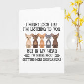 Carte Ma tête je pense à obtenir plus de Chihuahuas (Fleur jaune)