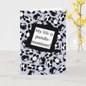 Carte Ma vie est panda-monium - bleu (Fleur jaune)