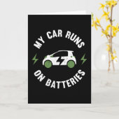 Carte Ma voiture fonctionne sur Batteries Funny EV Gift  (Fleur jaune)