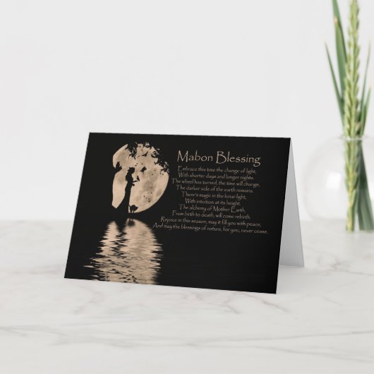 Carte Mabon Automne Équinoxe Animaux Bénédiction (Devant)