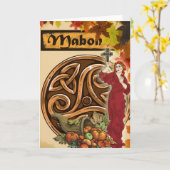 Carte Mabon Autumn Equinox Pagan Greeting Card (Fleur jaune)
