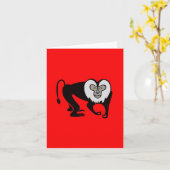 Carte MACAQUE à queue de lion - Faune - Singe - Rouge (Fleur jaune)