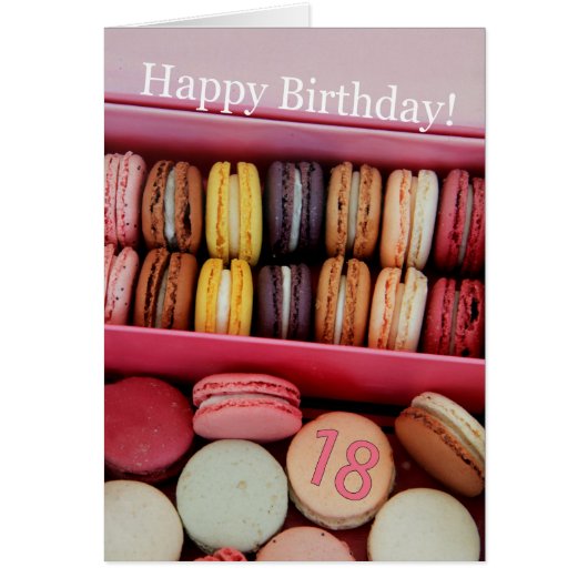Carte Macaron 18e anniversaire (Devant)