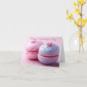 Carte Macaron avec cœurs Message de la Saint-Valentin (Fleur jaune)