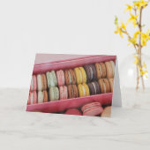Carte Macarons de différentes couleurs (Fleur jaune)