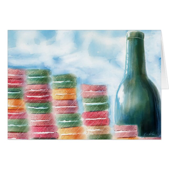 Carte Macarons et vin (Devant Horizontal)