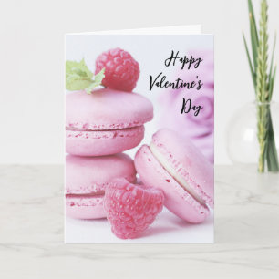 Carte Macarons roses et framboises rouges pour la Saint-