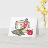 Carte Machine à coudre (Fleur jaune)