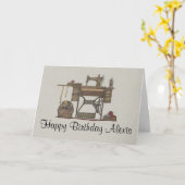 Carte Machine à coudre et chatons de pédale (Fleur jaune)