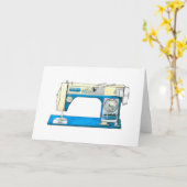 Carte machine à coudre Morse Vintage (vide) (Fleur jaune)