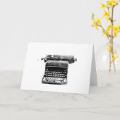 Carte Machine à écrire vintage (Fleur jaune)