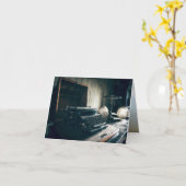 Carte Machine à écrire vintage (Fleur jaune)