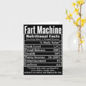 Carte Machine à pets Faits Nutritionnels Blagues de Papa (Fleur jaune)