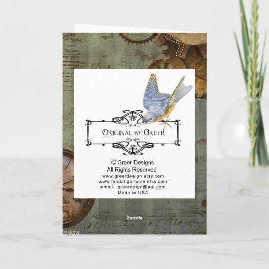 Carte Machine à temps Steampunk (Dos)