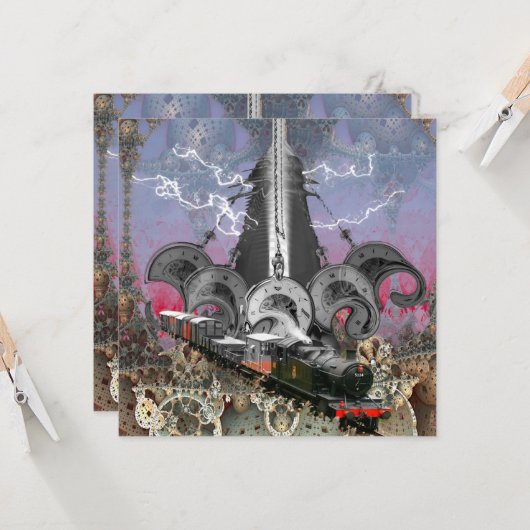 Carte Machine à temps Steampunk (Devant/Arrière en situation)