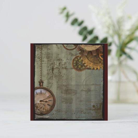 Carte Machine à voyager dans le temps Steampunk (Debout devant)