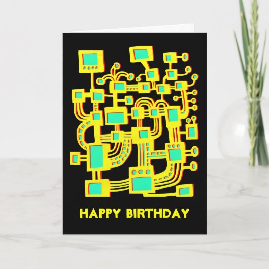 Carte Machine Alien - Anniversaire (Devant)