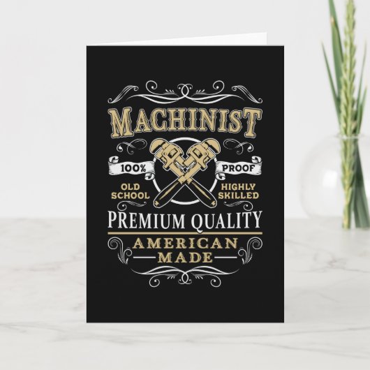 Carte Machine mécanique CNC Machiniste Idée cadeau (Devant)