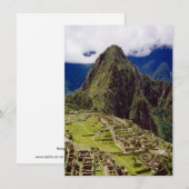 Carte Machu Picchu, Pérou (Devant / Derrière)