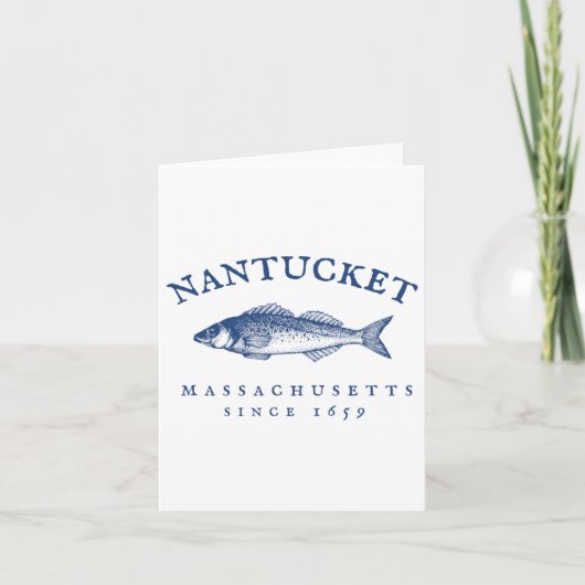 Carte Machusetts de Nantucket Retro Pêche (Devant)